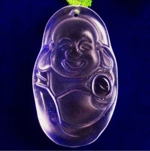 $15 Sale New Carved Crystal Happy Buddha Pendant.